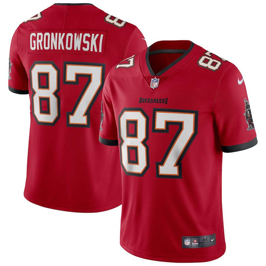 Men Tampa Bay Buccaneers 87 Rob Gronkowski Nike Red Vapor Limited NFL Jersey